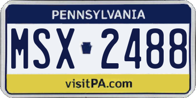 PA license plate MSX2488