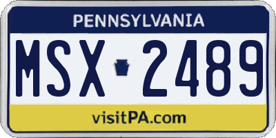 PA license plate MSX2489
