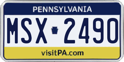 PA license plate MSX2490