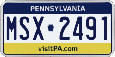 PA license plate MSX2491