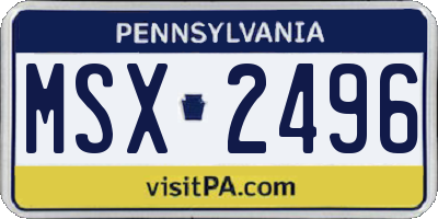 PA license plate MSX2496