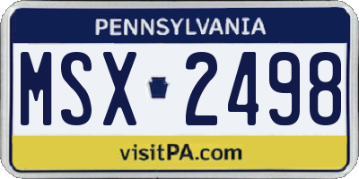 PA license plate MSX2498