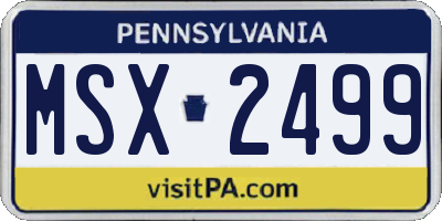 PA license plate MSX2499