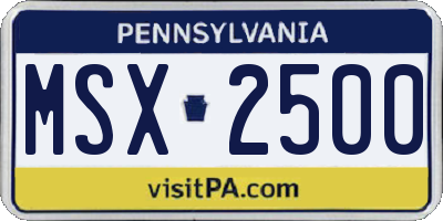 PA license plate MSX2500