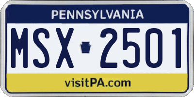 PA license plate MSX2501