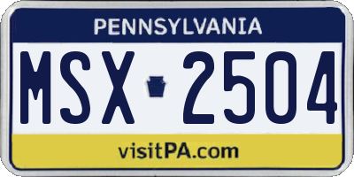 PA license plate MSX2504