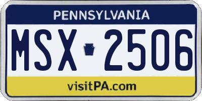 PA license plate MSX2506