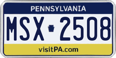 PA license plate MSX2508