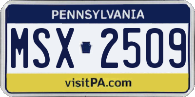PA license plate MSX2509