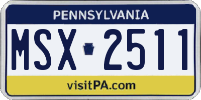 PA license plate MSX2511