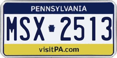 PA license plate MSX2513