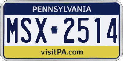 PA license plate MSX2514