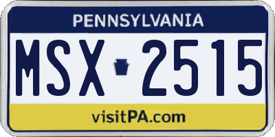PA license plate MSX2515