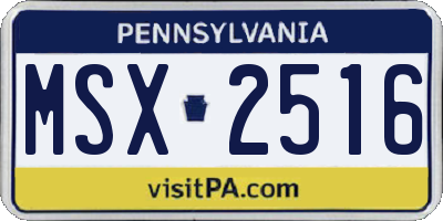PA license plate MSX2516