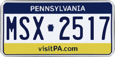 PA license plate MSX2517