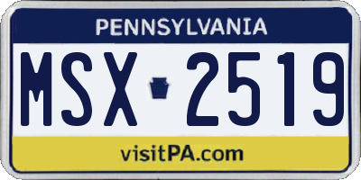 PA license plate MSX2519