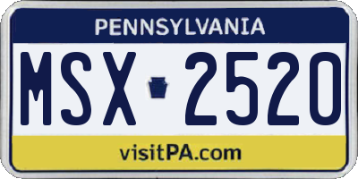 PA license plate MSX2520