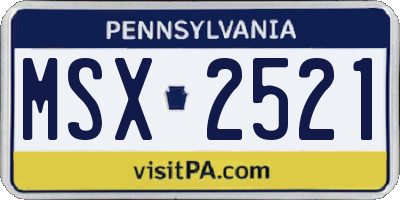 PA license plate MSX2521