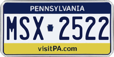 PA license plate MSX2522