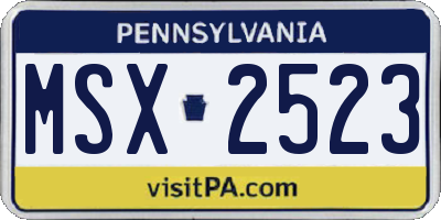 PA license plate MSX2523