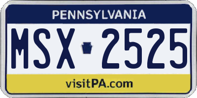 PA license plate MSX2525