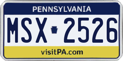 PA license plate MSX2526
