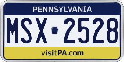 PA license plate MSX2528