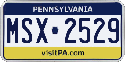 PA license plate MSX2529