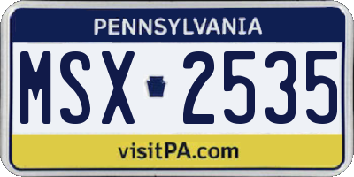 PA license plate MSX2535