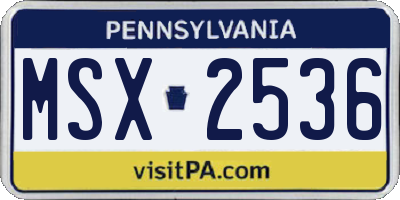 PA license plate MSX2536