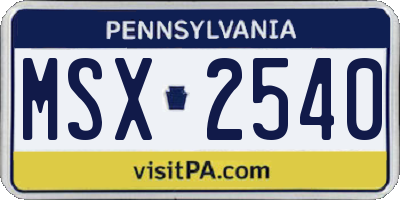 PA license plate MSX2540