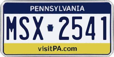 PA license plate MSX2541