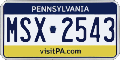PA license plate MSX2543
