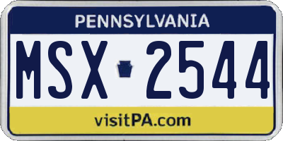 PA license plate MSX2544
