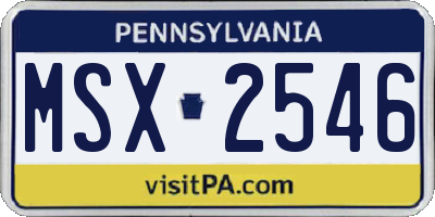 PA license plate MSX2546