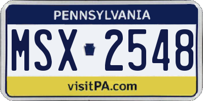 PA license plate MSX2548
