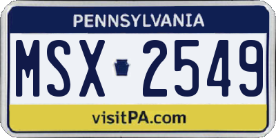 PA license plate MSX2549