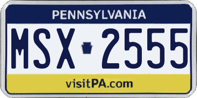 PA license plate MSX2555