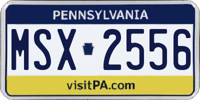 PA license plate MSX2556