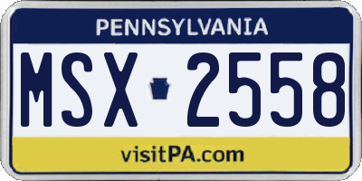 PA license plate MSX2558