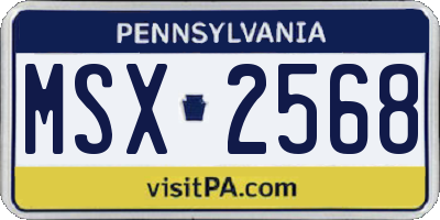 PA license plate MSX2568
