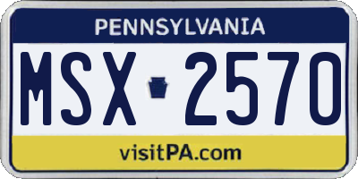 PA license plate MSX2570