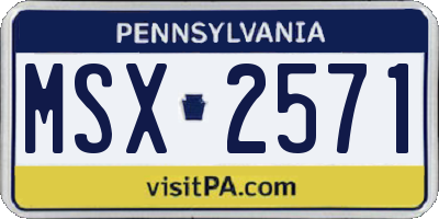 PA license plate MSX2571