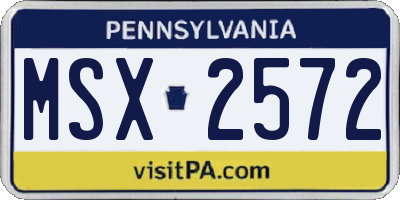 PA license plate MSX2572