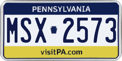 PA license plate MSX2573