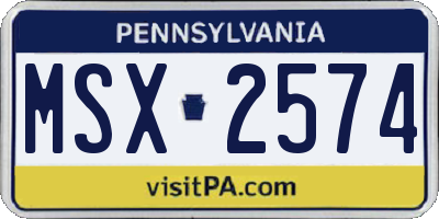 PA license plate MSX2574
