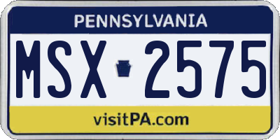 PA license plate MSX2575