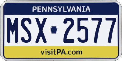 PA license plate MSX2577