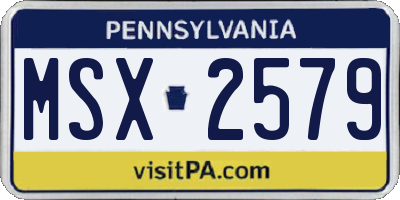 PA license plate MSX2579
