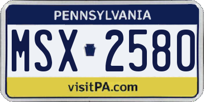 PA license plate MSX2580